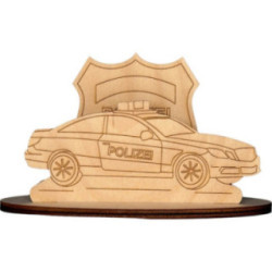 Handicraft Set - Police Car with Badge - 9 cm / 3.5 inch