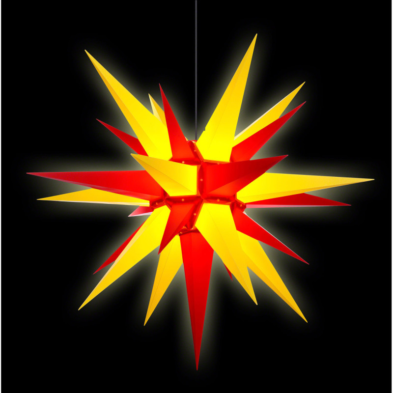 Herrnhuter Moravian Star A13 Yellow/Red Plastic - 130cm/51 inch