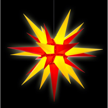 Herrnhuter Moravian Star A13 Yellow/Red Plastic - 130cm/51 inch