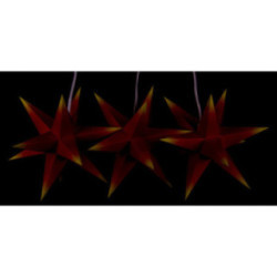 Erzgebirge-Palce Moravian Star Set of Three - Red-Yellow - incl. Lighting - 17 cm / 6.7 inch
