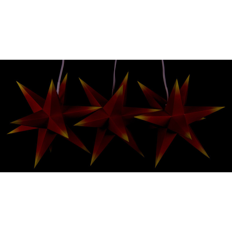 Marienberger Adventsstern 3er-Set rot-gelb inkl. Beleuchtung - 17 cm