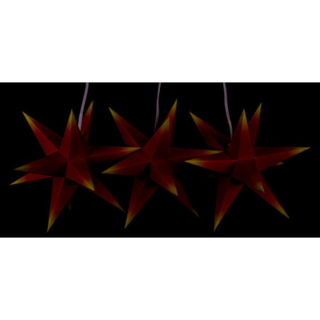 Erzgebirge-Palce Moravian Star Set of Three - Red-Yellow - incl. Lighting - 17 cm / 6.7 inch