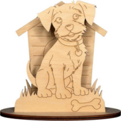 Handicraft Set - Dog with Doghouse - 15,5 cm / 6.1 inch