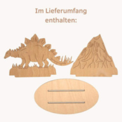 Handicraft Set - Stegosaurus with Volcano - 11 cm / 4.3 inch