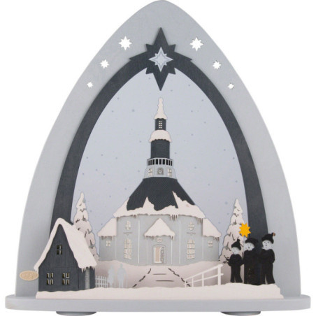 Light Triangle - "Church of Seiffen" - 52x53,5x9 cm / 20x21x3.5 inch