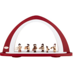 Light Arch without Figurines - Bordeaux/White - 52x29,7 cm / 20.5x11.7 inch