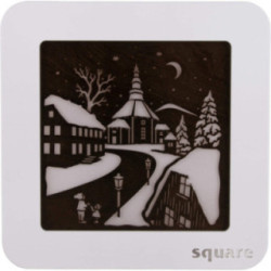 Standing Picture Square "Seiffen" - white-brown - 29 cm / 11.4 inch