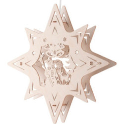 Window Picture Star "Snow Man" - 31x31x5 cm / 12.2x12.2x2 inch