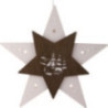 Window Picture Star "Church of Seiffen" White/Brown - 30,5x29x6 cm / 12x11.4x2.4 inch