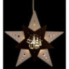 Window Picture Star "Church of Seiffen" White/Brown - 30,5x29x6 cm / 12x11.4x2.4 inch