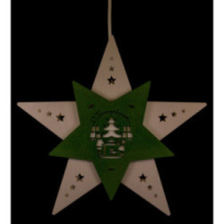 Window Picture Star "Oh Christmas Tree" White/Green - 30,5x29x6 cm / 12x11.4x2.4 inch
