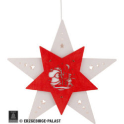 Window Picture Star "Santa's Little Helper" White/Red - 30,5x29x6 cm / 12x11.4x2.4 inch
