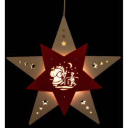 Window Picture Star "Santa's Little Helper" White/Red - 30,5x29x6 cm / 12x11.4x2.4 inch