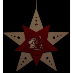 Window Picture Star "Santa's Little Helper" White/Red - 30,5x29x6 cm / 12x11.4x2.4 inch