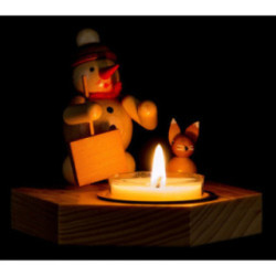 Candle Holder - Snowman with Snow Shovel - 8,5 cm / 3.3 inch