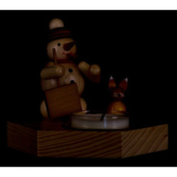 Kerzenhalter Schneemann mit Schieber - 8,5 cm