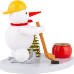 Candle Holder - Snowman Ice Hockey Player - 8 cm / 3.1 inch
