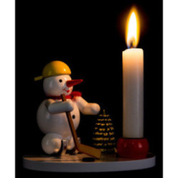 Kerzenhalter Schneemann Eishockeyspieler - 8 cm