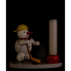 Candle Holder - Snowman Ice Hockey Player - 8 cm / 3.1 inch