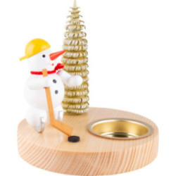 Kerzenhalter Schneemann Eishockeyspieler - 10 cm