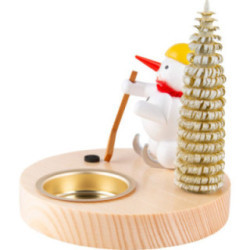 Kerzenhalter Schneemann Eishockeyspieler - 10 cm