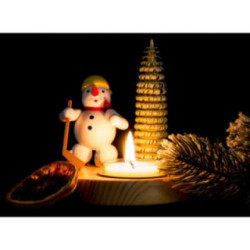 Kerzenhalter Schneemann Eishockeyspieler - 10 cm