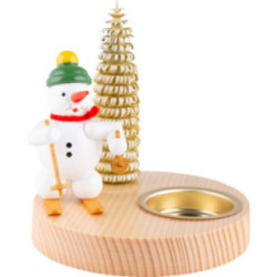 Candle Holder - Snowman with Snowshoe - 10 cm / 3.9 inch