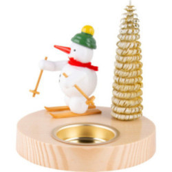 Candle Holder - Snowman with Snowshoe - 10 cm / 3.9 inch