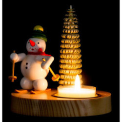 Candle Holder - Snowman with Snowshoe - 10 cm / 3.9 inch