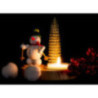 Kerzenhalter Schneemann mit Schneeschuh - 10 cm