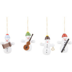 Christbaumschmuck Schneemannquartett - 6 cm