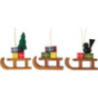 Christbaumschmuck Schlitten, 3 Stück - 5 cm