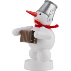 Schneemann-Musikant mit Akkordeon - 8 cm
