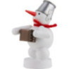 Schneemann-Musikant mit Akkordeon - 8 cm