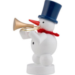 Schneemann Musikant mit Trompete - 8 cm