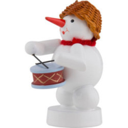 Schneemann Musikant mit Trommel - 8 cm