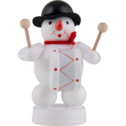 Snowman Musician with Kettledrum - 8 cm / 3 inch