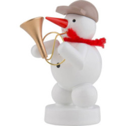 Snowman Musician with Fanfare - 8 cm / 3 inch