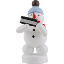 Schneemann Musikant mit Mundharmonika - 8 cm