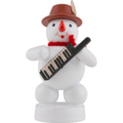 Schneemann Musikant mit Keyboard - 8 cm