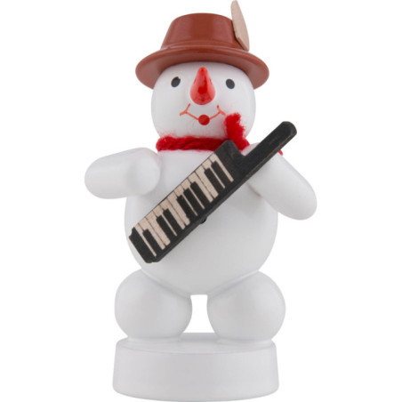 Schneemann Musikant mit Keyboard - 8 cm