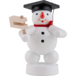 Schneemann Musikant mit Ratsche - 8 cm