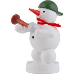 Schneemann Musikant mit Hupe - 8 cm