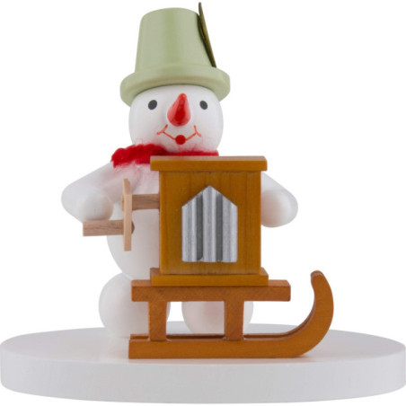 Schneemann Drehorgelspieler - 8 cm
