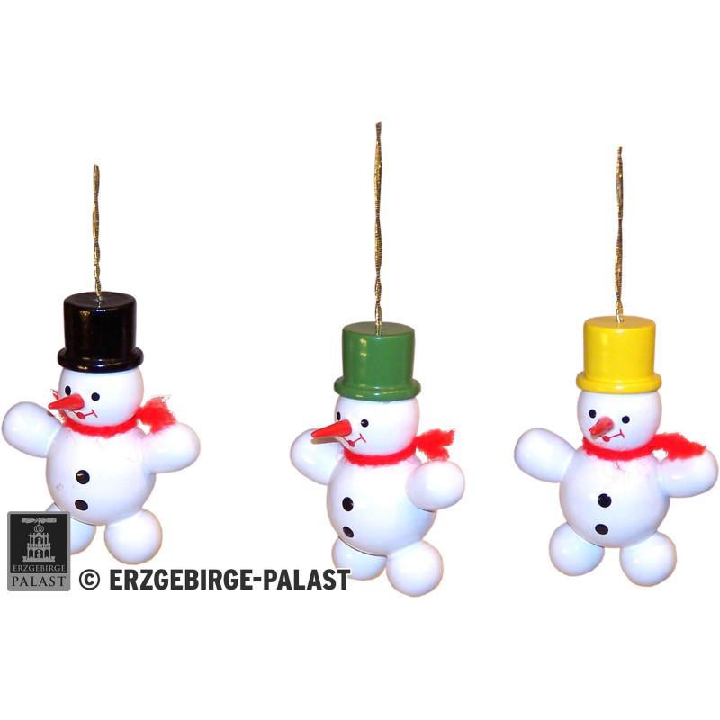 Tree Ornament Snowman, 3 Stück - 5 cm / 2 inch