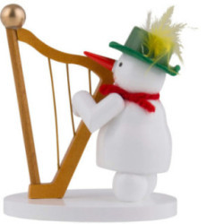 Schneefrau mit Harfe - 9 cm