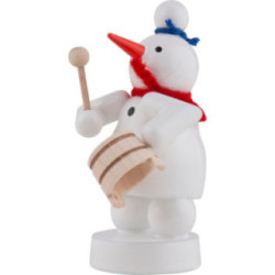 Schneemann Musikant mit Topf - 8 cm