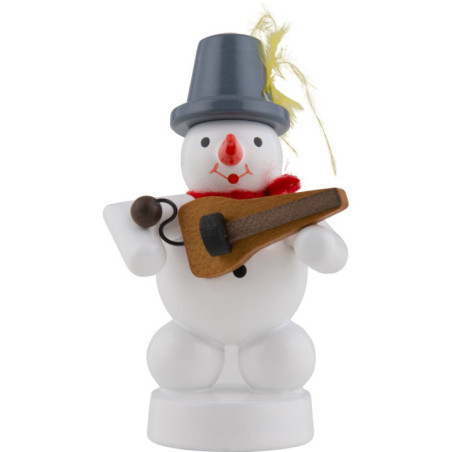 Schneemann Musikant mit Drehleier - 8 cm