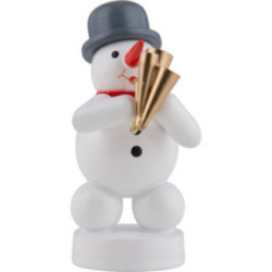 Schneemann Musikant mit Schalmei - 8 cm