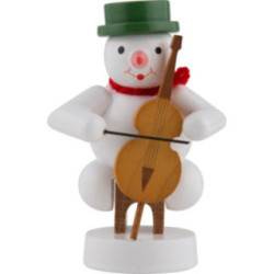 Schneemann Musikant mit Cello - 8 cm
